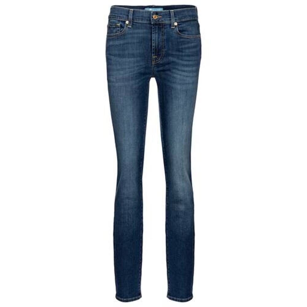 7 For All Mankind 'Roxanne' Blue Cotton Mid-Rise Slim Denim Jean Size 29